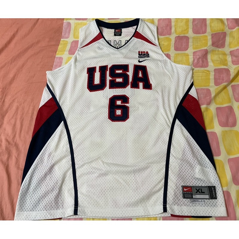 Nike 2006年世界籃球錦標賽(現世界杯)美國隊LeBron James球員版球衣XL
