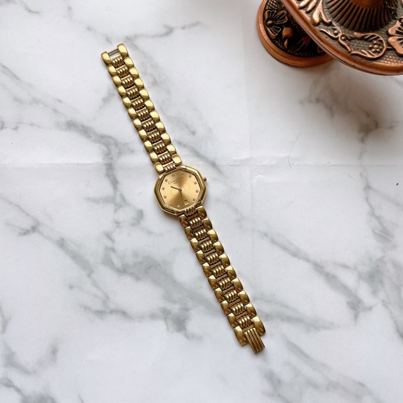 日本二手正品迪奧Dior全金八角古董石英錶 Dior古董錶 Dior石英錶 Dior錶 Dior手錶