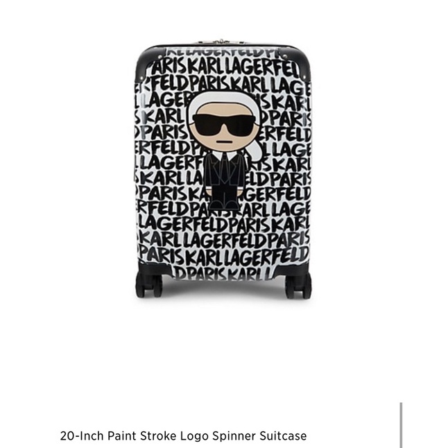 【KARL LAGERFELD卡爾20吋行李箱Paint Stroke Logo Spinner Suitcase