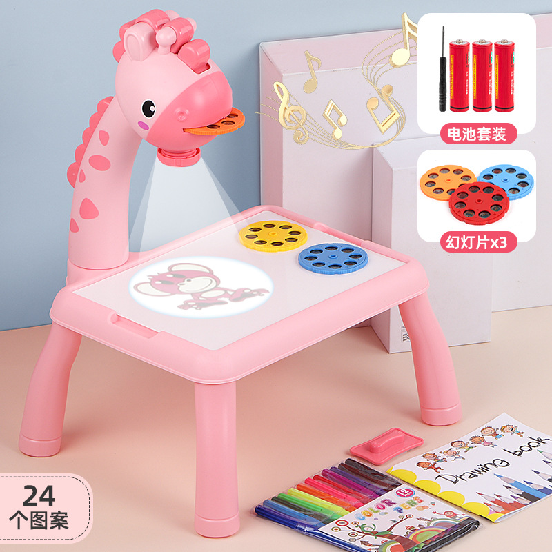 兒童早教小鹿投影繪畫板寫字板多功能夢幻, Toy Vanity Table Aldi