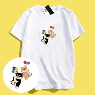 JZ TEE 柴犬氣球 印花衣服短袖T恤S~2XL 男女通用版型