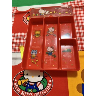 日本帶回三麗鷗sanrio hello kitty 哈囉 凱蒂貓 鉛筆盒 分類盒 文具盒 抽屜 復古紅