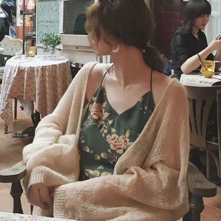 港味復古chic風慵懶寬鬆薄款長袖針織衫百搭顯瘦防曬衣開衫