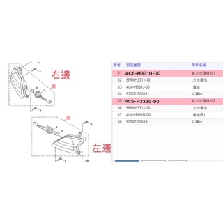 有發票《零件坊》透明 4C6-H3310-00 4C6-H3320-00 前方向燈總成 方向燈組 勁戰二代 原廠公司貨