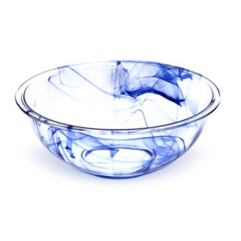 【美國康寧 Pyrex】2.4L 藍色水紋調理碗