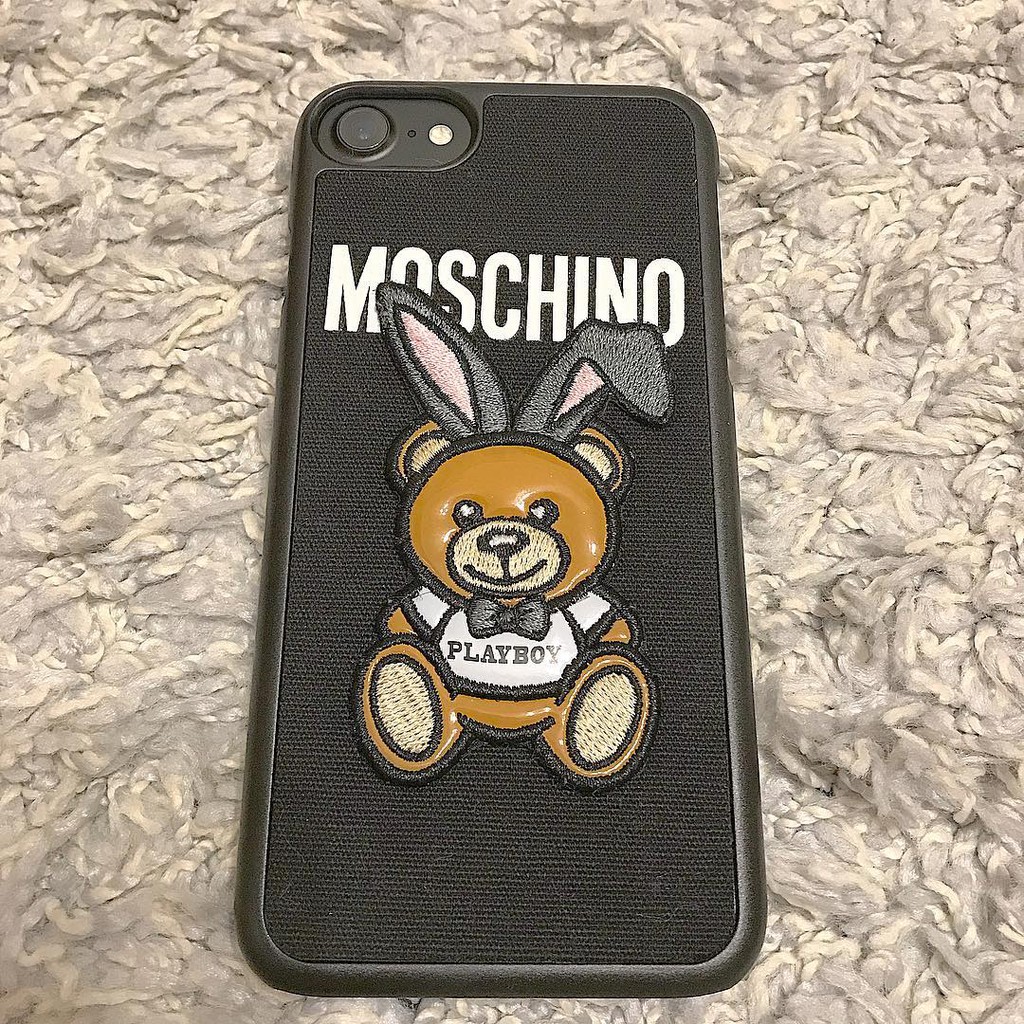 【折扣現貨】正品MOSCHINO 兔女郎泰迪熊 playboy黑色手機殼Iphone i6 i7 i8 plus