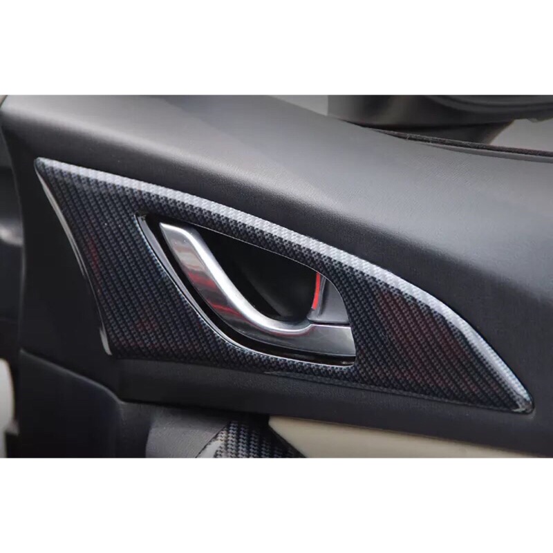 🔺部分現貨🔺 Mazda3 馬自達 碳纖紋 黑汰絲 內門手把裝飾貼