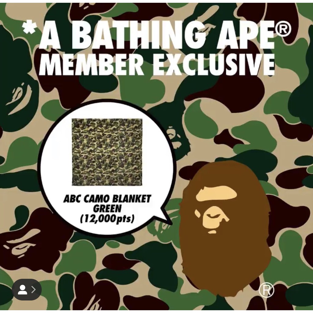 [Jeff 小物賣場] a bathing ape bape 毛毯（附收納袋）