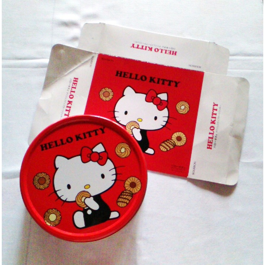 kitty 餅乾 鐵盒 餅乾盒 香港 珍妮曲奇小熊 愛的世界 空盒