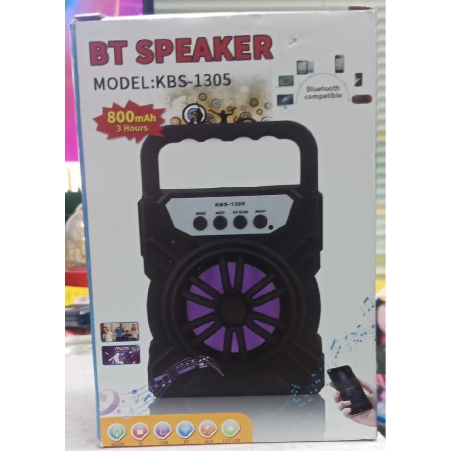 BT Speaker KBS-1304 七彩炫光 藍芽喇叭 SD USB 輕型 戶外 手提音響