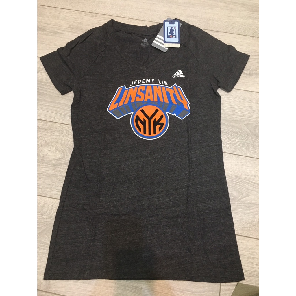 紐約尼克 林書豪 adidas Knicks LINSANITY 女生版 / 黑 M號 / 絕版紀念T恤