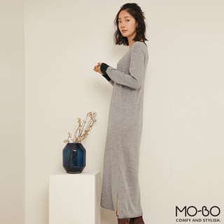 MOBO V領配色針織洋裝 / 06020355