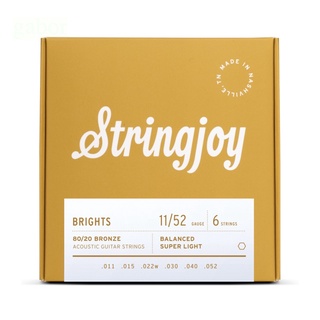 Stringjoy BB1152 Brights Bronze 黃銅 (11-52) 民謠吉他弦【黃石樂器】