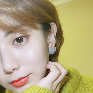 【AngelNaNa】幾何燈心蕊愛心正方形鈕釦耳針 耳環《可改耳夾式》 (SRA0076)