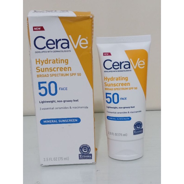 Cerave 保濕礦物面部防曬乳液 SPF 50 含氧化鋅 75ml