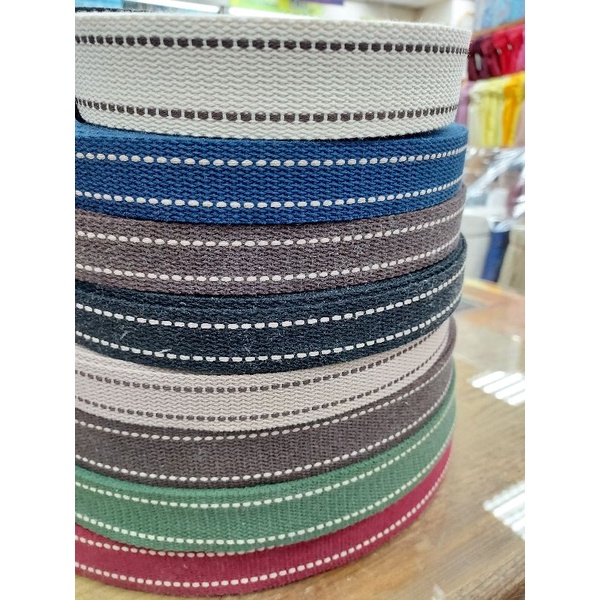 【大同布行】點點線條款 棉織帶 2.5公分 3公分  另有素色款 適用於各式包款製作、包包提把、包包提帶、織帶
