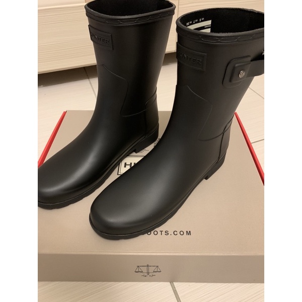 Hunter女短筒雨靴original Refined黑色EU38全新不議價好市多購入