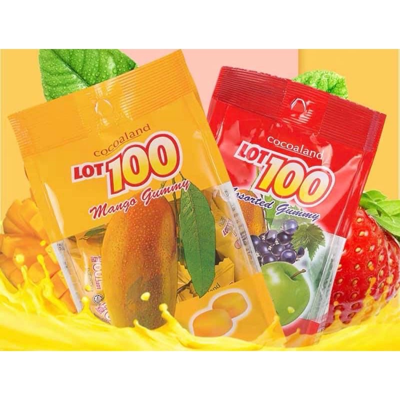 馬來西亞🇲🇾一百份💯LOT100芒果味QQ軟糖84g / 綜合水果味QQ軟體84g