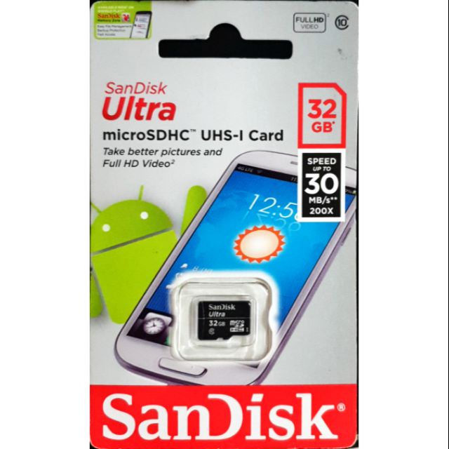 台灣公司貨 SanDisk Ultra 記憶卡 Micro SD 32gb 30mb/s