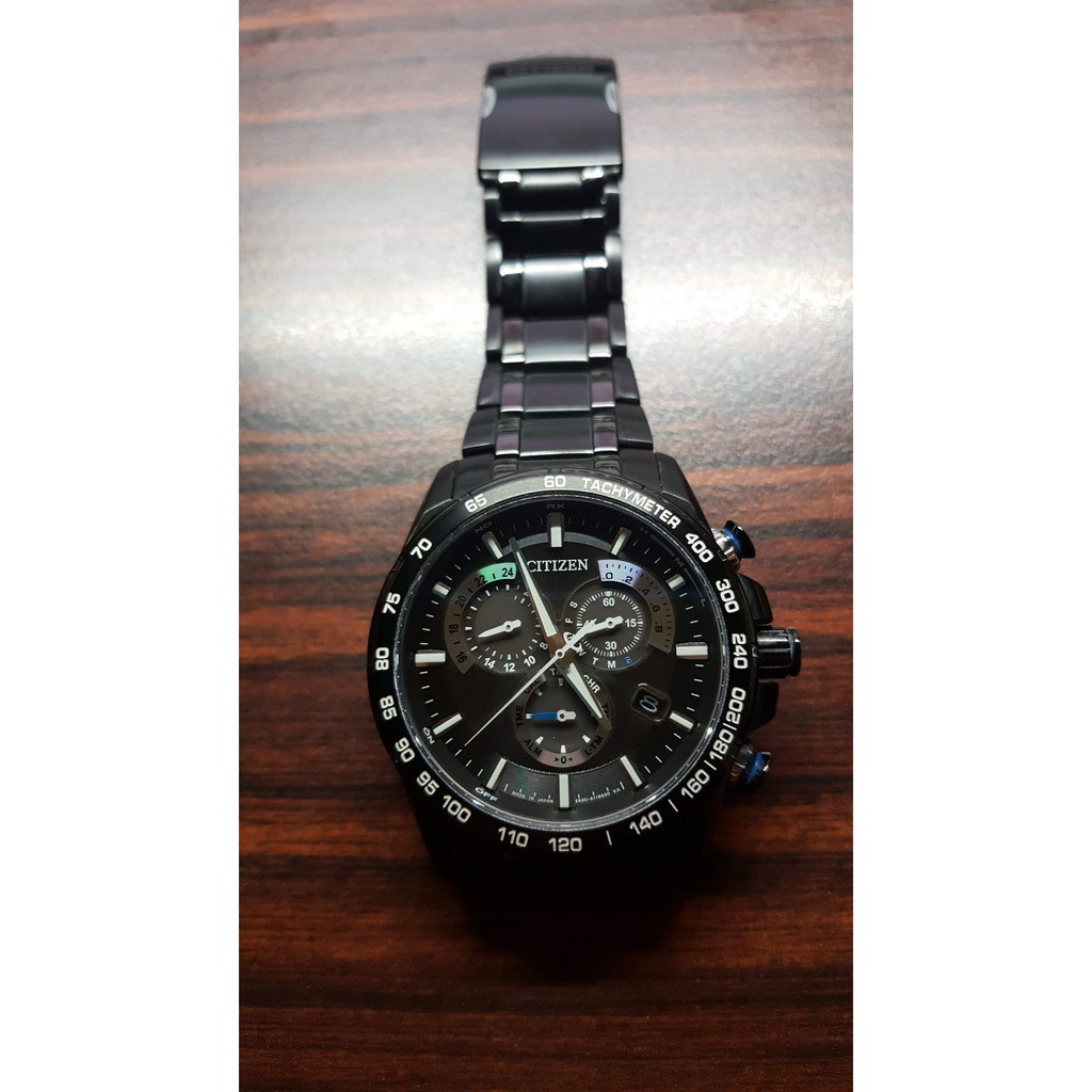 二手citizen星辰錶as8025 57e Eco Drive光動能單局電波時計鈦金屬多功能電時尚腕錶 蝦皮購物