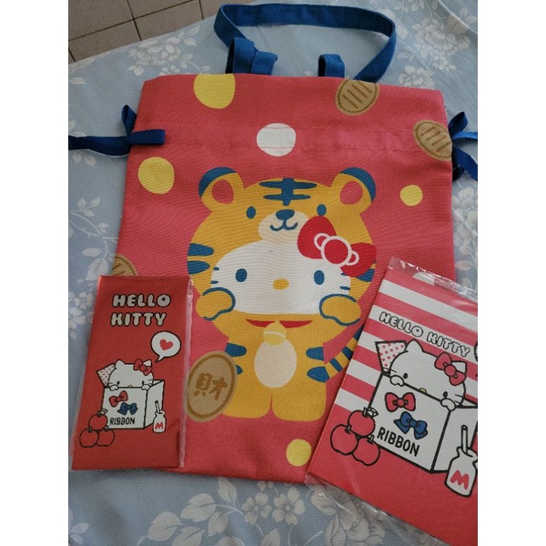 7-11 福袋 Hello Kitty肩背袋（粉虎財）＋筆記本＋紅包袋 7-11福袋