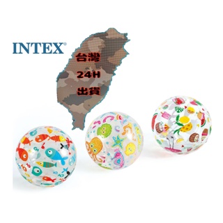 台灣現貨 原装 正品 INTEX-59040 沙滩球 海滩球 充氣手球 未充氣直径51CM 沙灘排球 夏天 玩水 球