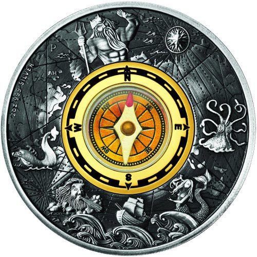 翰維貿易 17年吐瓦魯指南針2 Oz 盎司銀幣仿古預售代購 蝦皮購物