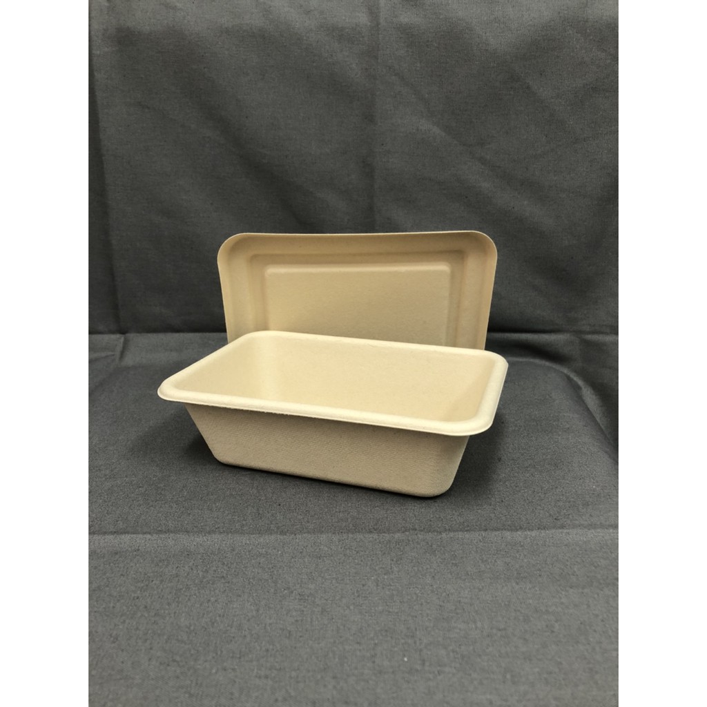 植纖餐盒9號/ 700ml 單格方形植纖餐盒+蓋/ 500入/ 齊力資品有限公司