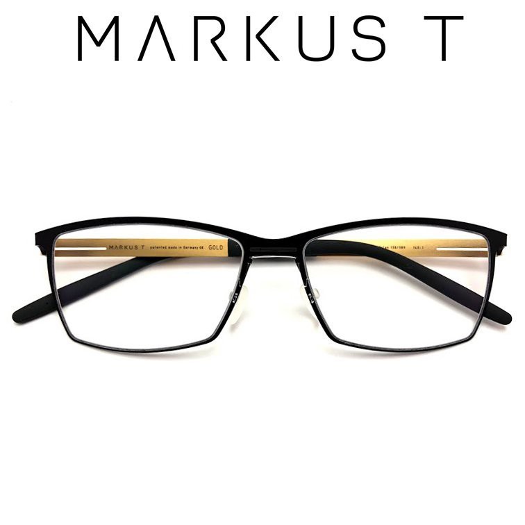 德國 MARKUS T 光學鏡架 T3 366 (黑/金) 德國工藝 鈦系列 鏡框【原作眼鏡】