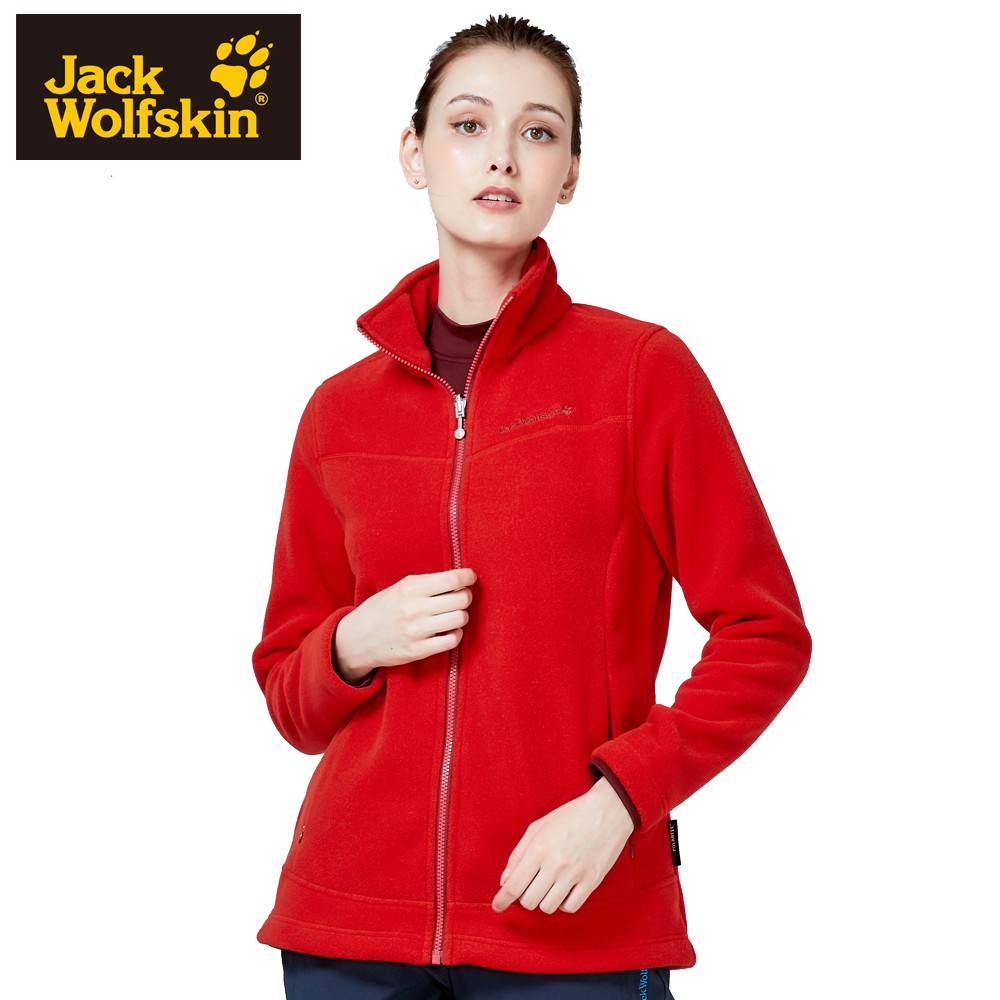 【Jack wolfskin 飛狼】女 POLARTEC 立領雙面刷毛保暖外套 『紅』.