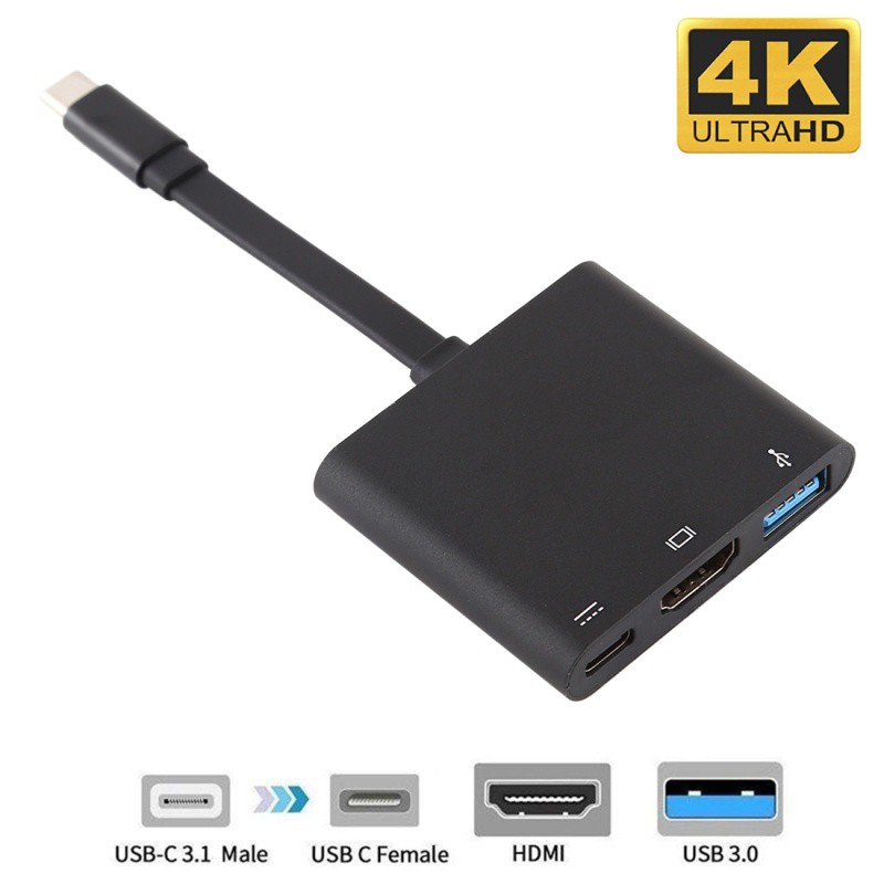 音頻轉接頭  V125 Type-C公頭 轉 PD+ HDMI+USB 3.0母頭 3合一轉接器