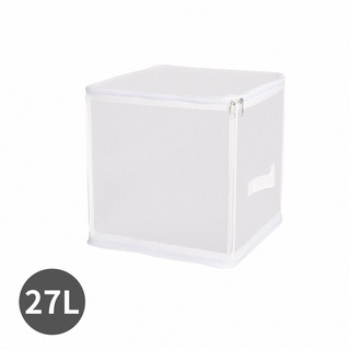 臺灣現貨24H出貨【Life+】日系無印風大容量透明可折疊衣物收納箱/收納盒/整理袋 27L