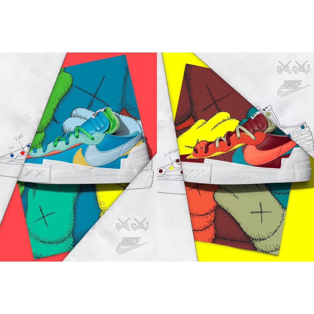 【紐約范特西】預購 Nike Blazer Low sacai KAWS 藍 / 紅