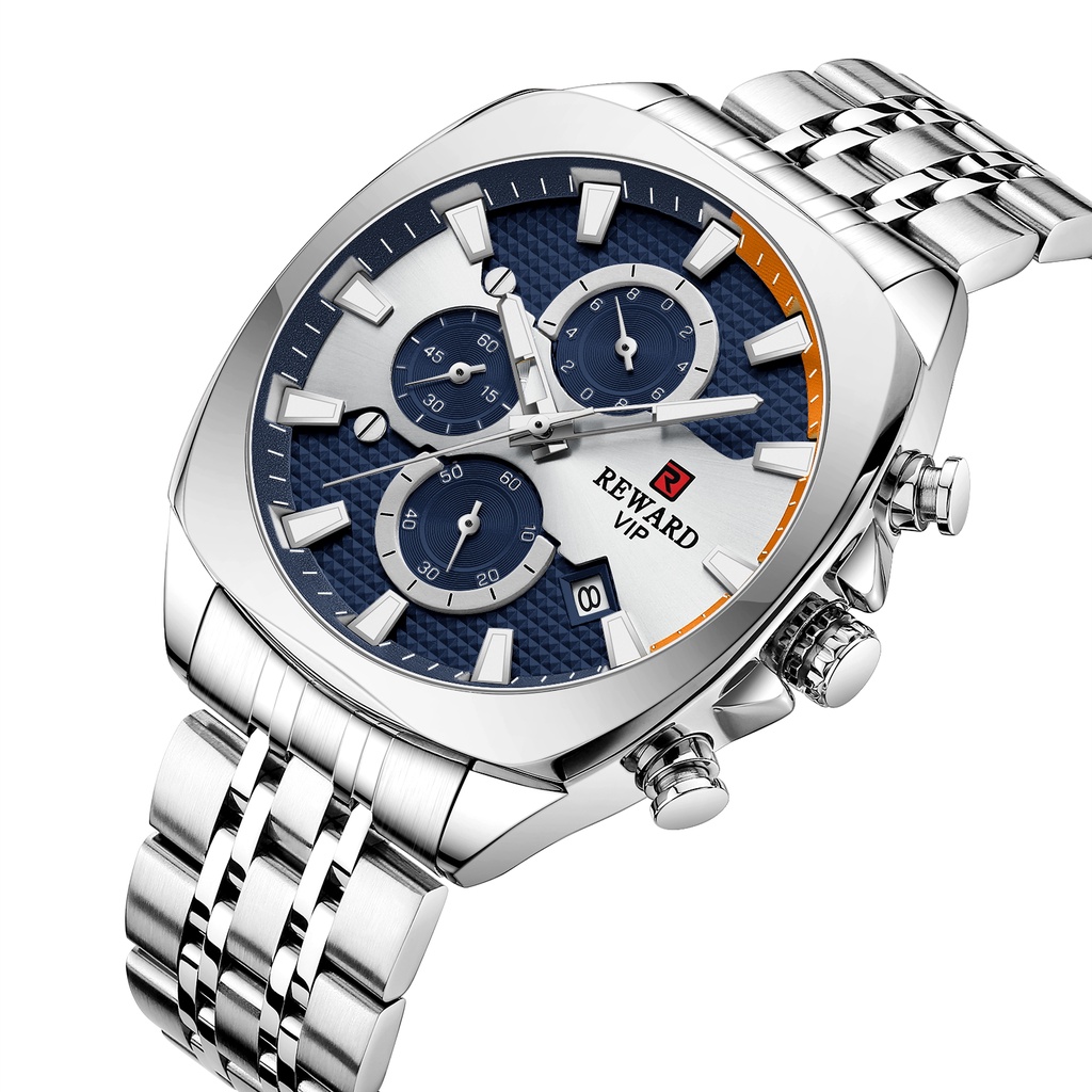 Reward 2022 新款運動男士手錶頂級奢侈品牌軍用防水手錶不銹鋼石英日期計時手錶