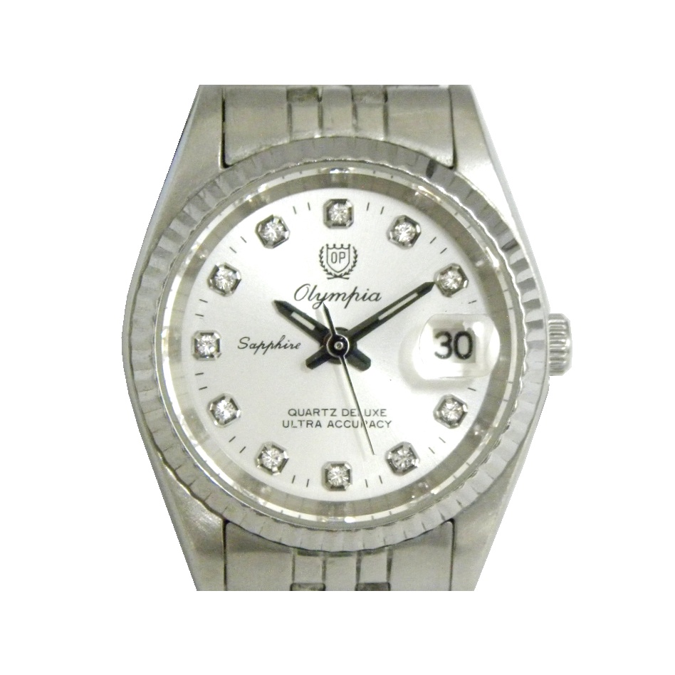 [專業模型] 女錶 [OP 8936L] Olym Pianus 奧柏 時尚蠔式女礸/石英錶[銀白色面+日期]中性錶