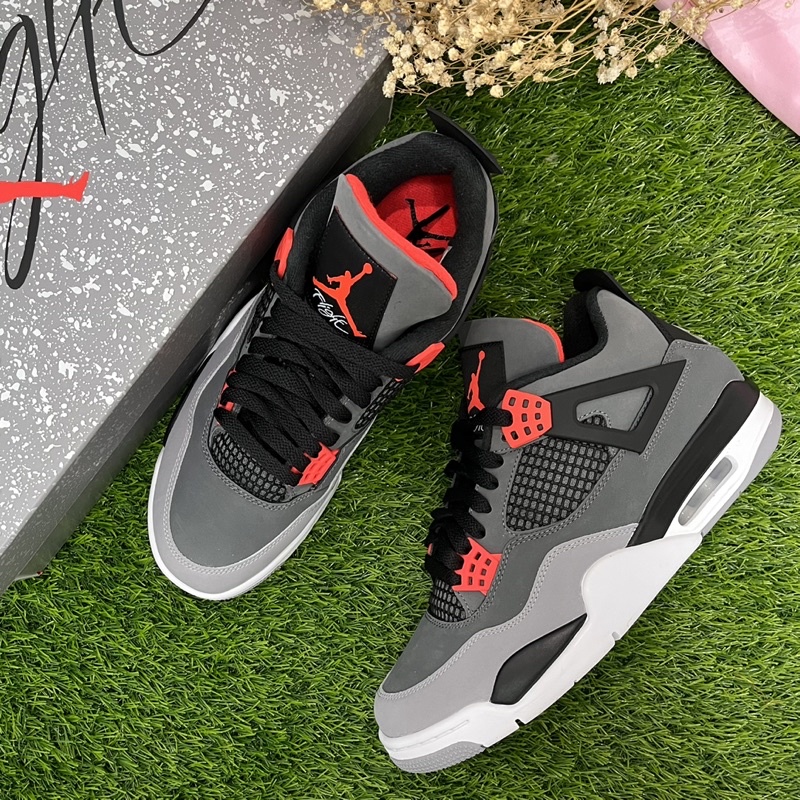 【HSIN】 Jordan 4 Retro Infrared 紅外線 喬丹4代 黑灰紅配色 黑白 軍黑