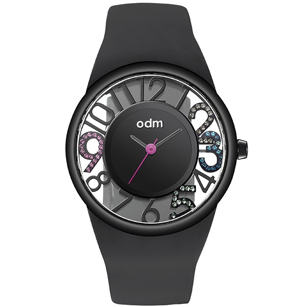 【odm】鏤空數字晶鑽設計腕錶-低調黑/DD152C-01/台灣總代理公司貨享兩年保固