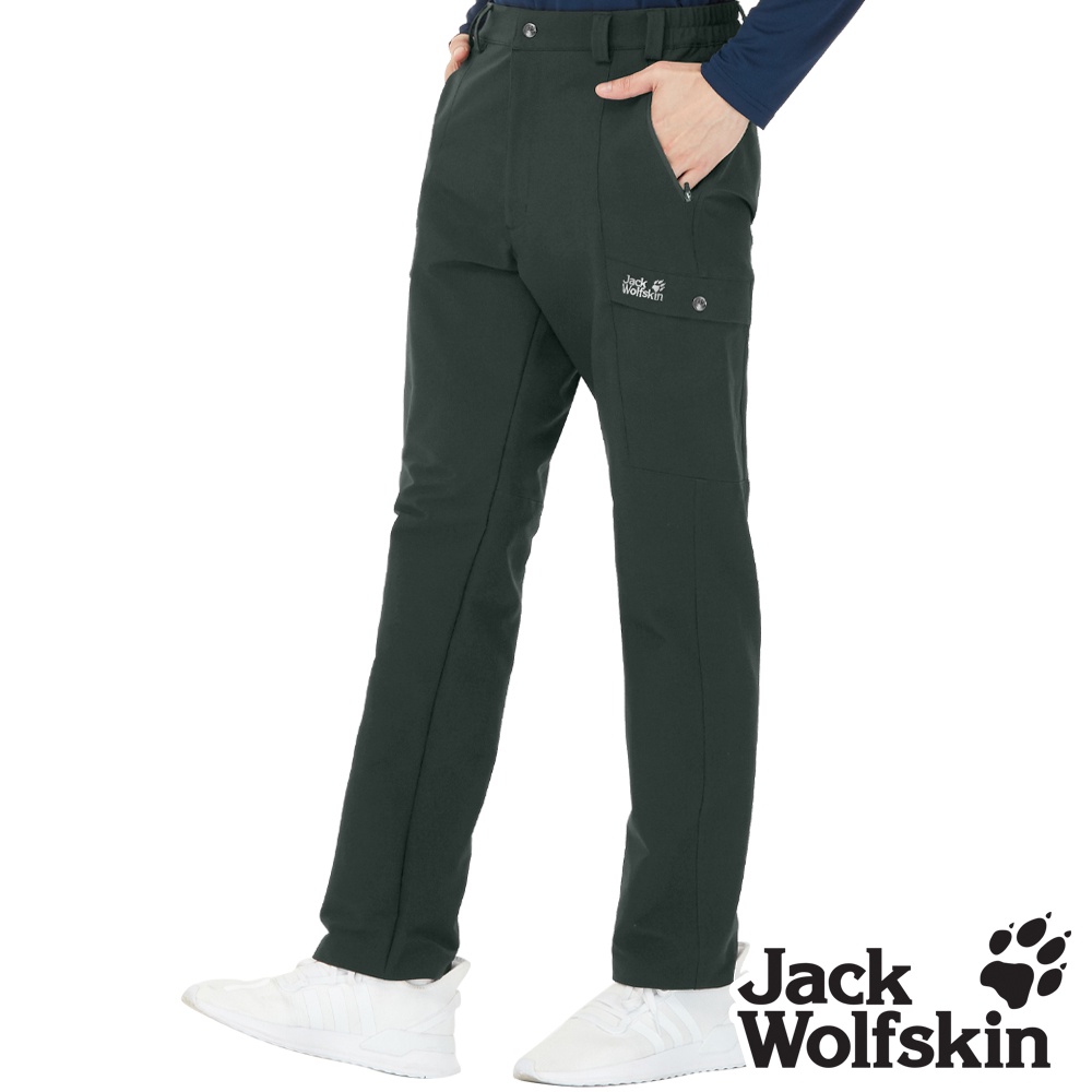 【Jack wolfskin 飛狼】男 保暖休閒長褲 (潑水加工 / 內磨毛) 登山褲『墨灰』