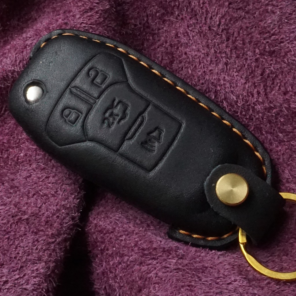 Ford Focus 4D 182 時尚型 汽車 晶片 鑰匙 保護皮套 摺疊鑰匙包  手工皮套