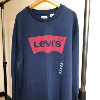 Levi’s 長袖 厚棉 T恤 藍色 男款 LogoT恤