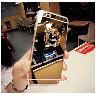 商品描述 現貨 鏡面小熊Iphone7 Iphone6 plus手機殼 支架手環 透明殼 軟膠套 指環殼 蘋果