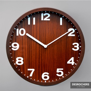 Desrochers｜SENCHA靜音時鐘 25cm 木質紋理靜音時鐘 壁鐘 數字 台灣製造