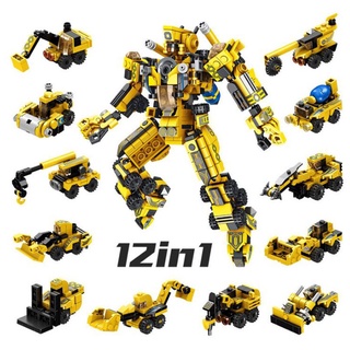 12 合 1 變形金剛建築 Bloks 玩具兒童禮物相容磚機器人大黃蜂教育