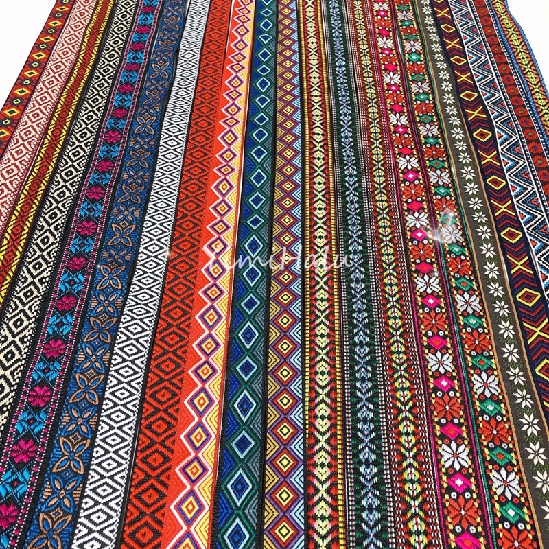 「C-1」寬2-2.7cm 原民風 民族風 原住民 織帶 花邊 緞帶 電繡織帶 圖騰 刺繡