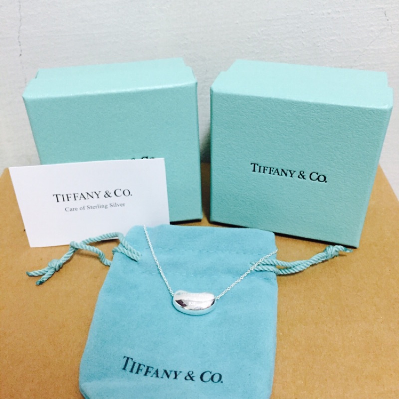 Tiffany &amp; Co 925純銀蠶豆項鍊