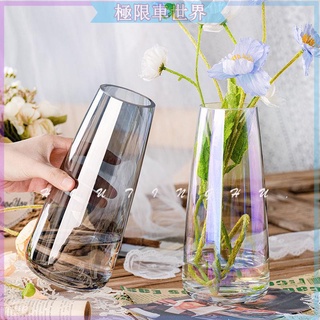 花瓶 陶瓷 透明玻璃花瓶 輕奢 花器 擺件 北歐 餐桌擺件家居裝飾 現代陶瓷花瓶北歐簡約客廳透明玻璃水養百合花瓶花瓶插炫