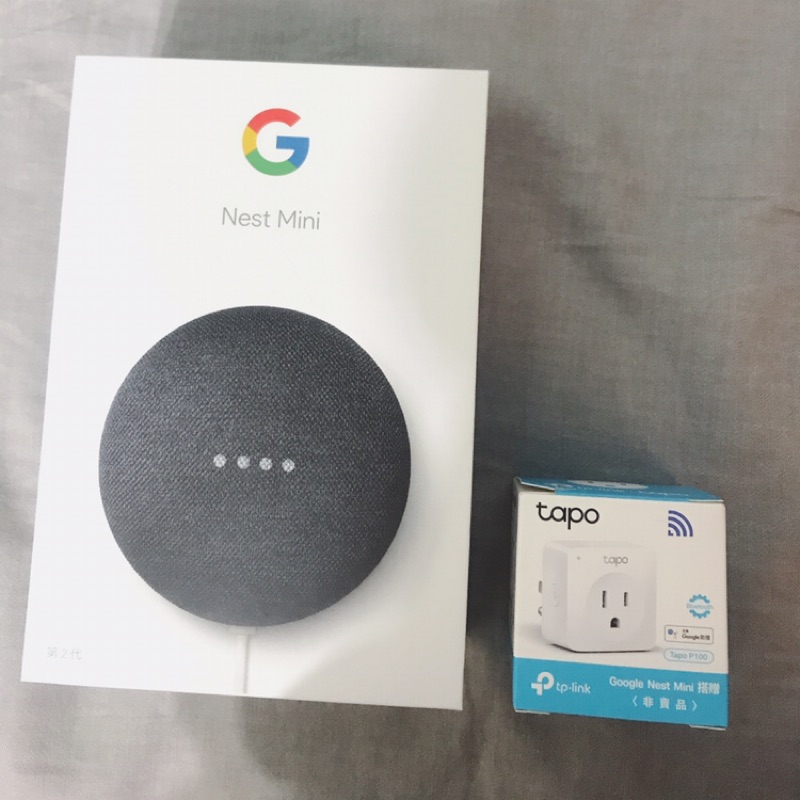 Google Nest Mini 第二代智慧音箱+Tapo P100迷你Wi-Fi智慧插座