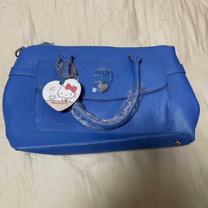 （全新） PG美人網 HELLO KITTY 聯名款 手提包 手拿包 側背包 藍色 附防塵袋 側背帶 M201