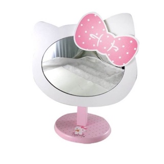 【現貨】正版三麗鷗HELLO KITTY凱蒂貓 美樂蒂 頭型化妝鏡~木製桌上型立鏡~化妝鏡台---約27公分