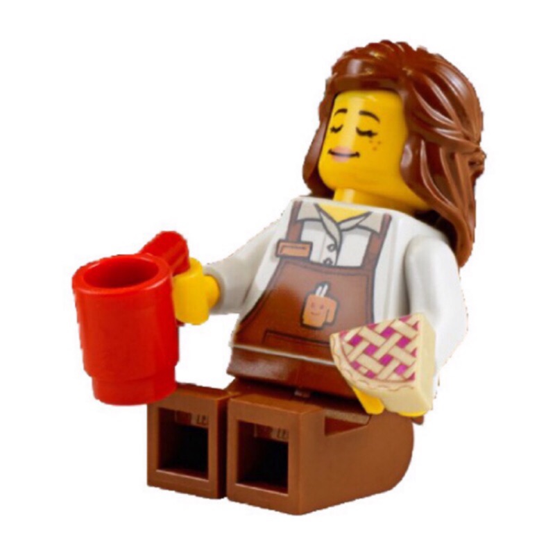 LEGO 樂高 40358 女咖啡店員 含紅杯子 扇形蛋糕 全新品, 甜甜圈店 露天 咖啡 程式系列 咖啡師